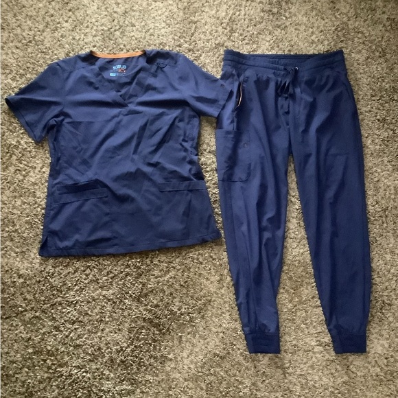 Scrub joy dark blue set Size M - Picture 1 of 8